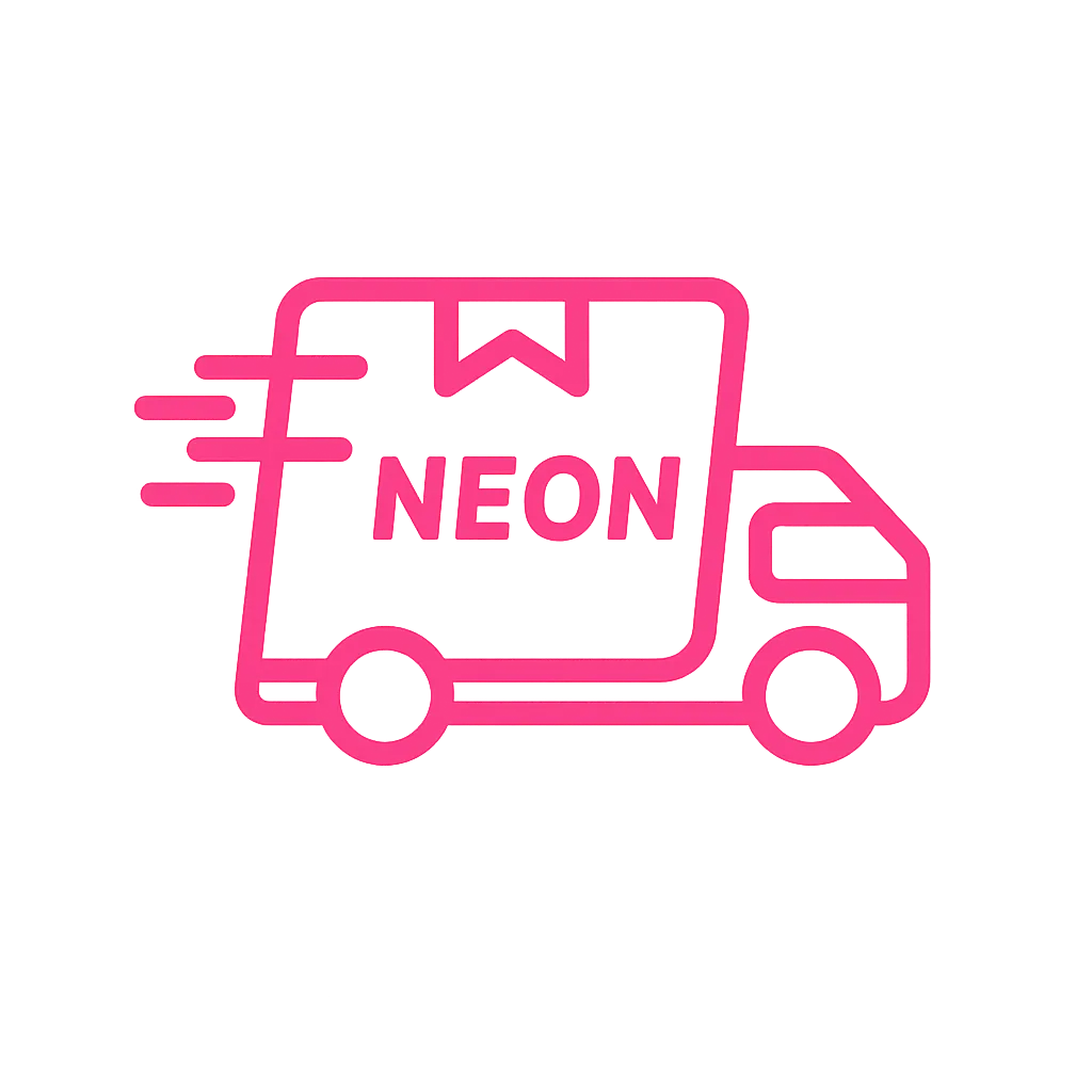 Free worldwide shipping icon for custom neon signs